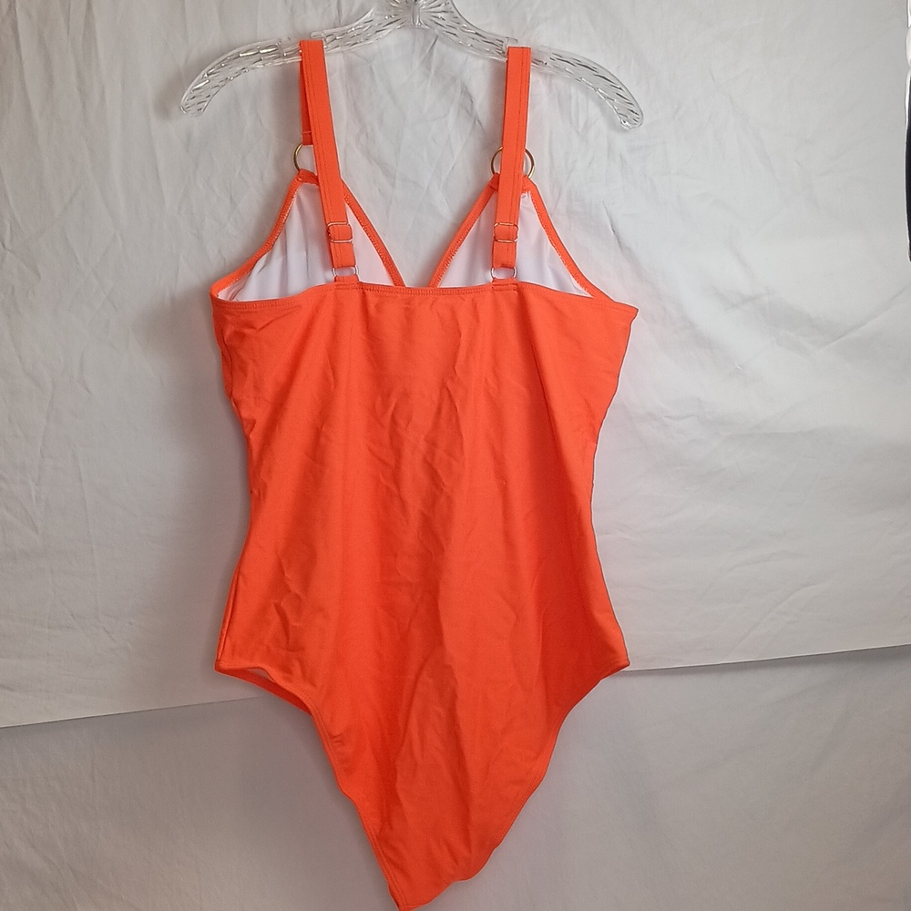 Womens Size XXL One Piece Swimsuit Orange Summer Beachy Vacay - Picture 5 of 6